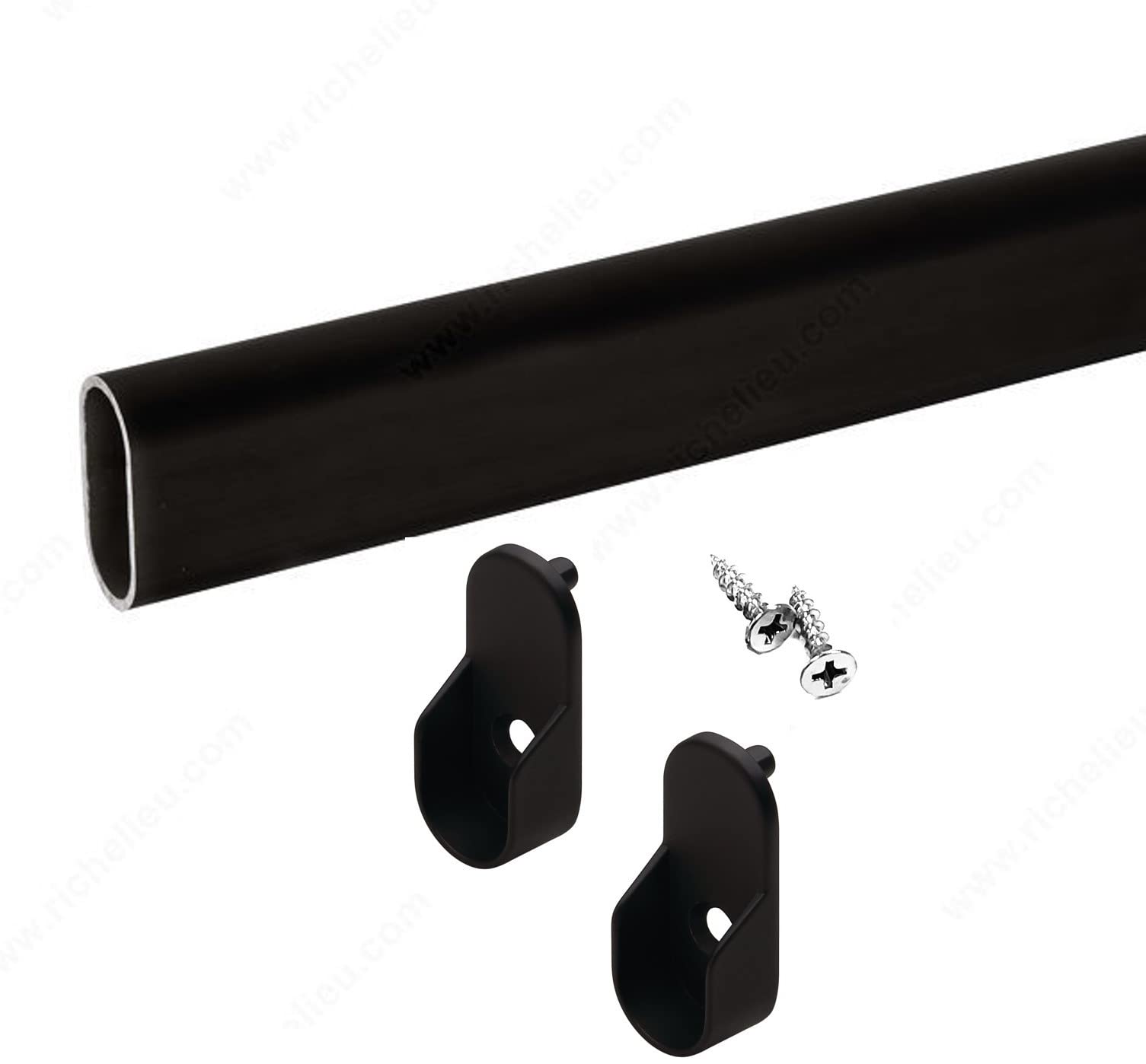Oval Closet Rod Custom Cut To Size. Up To 92 Inches Long! Choose Finish. Includes End Caps. Black