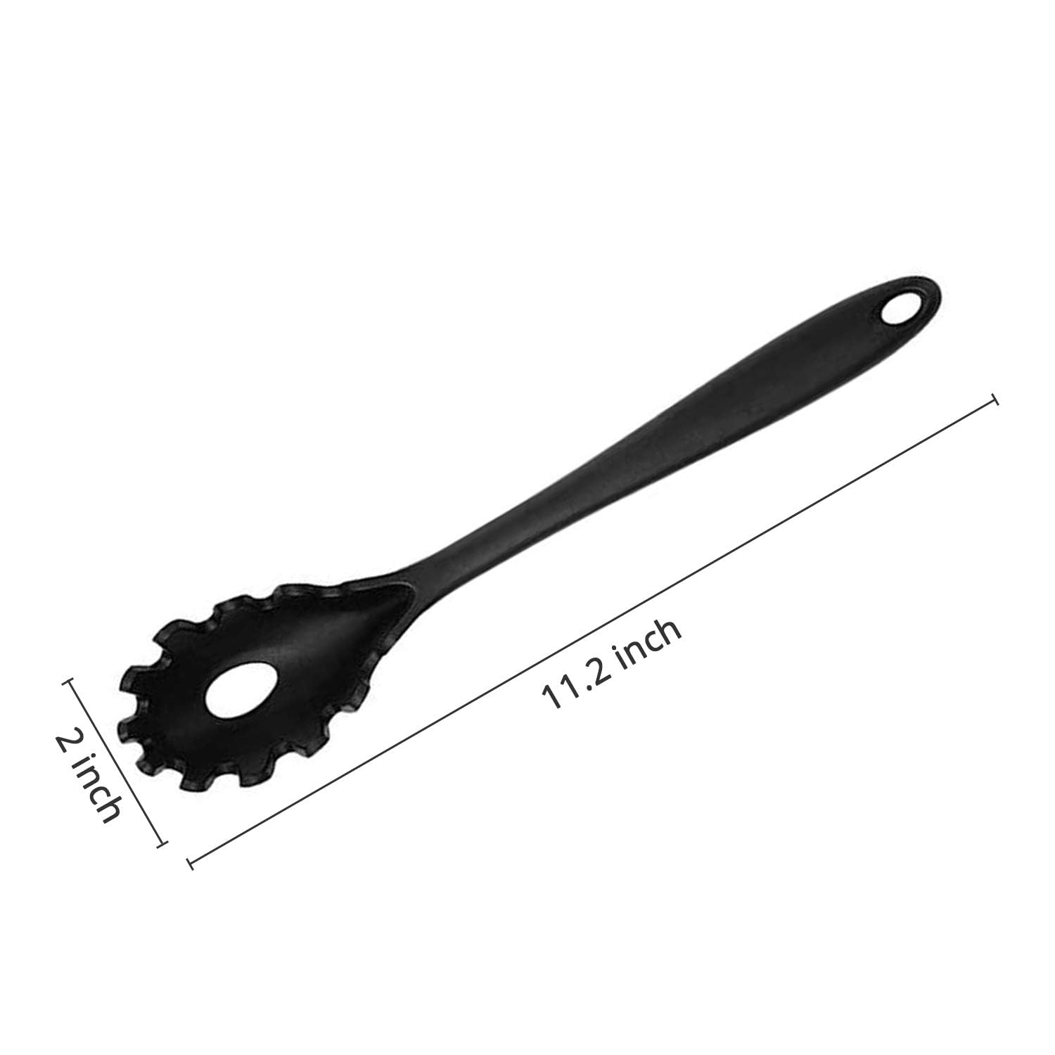 Kufung Silicone Pasta Fork (11.2''), High Heat Resistant To 480F, Food Grade Pasta Spoon, Bpa Free, Spaghetti Strainer & Server
