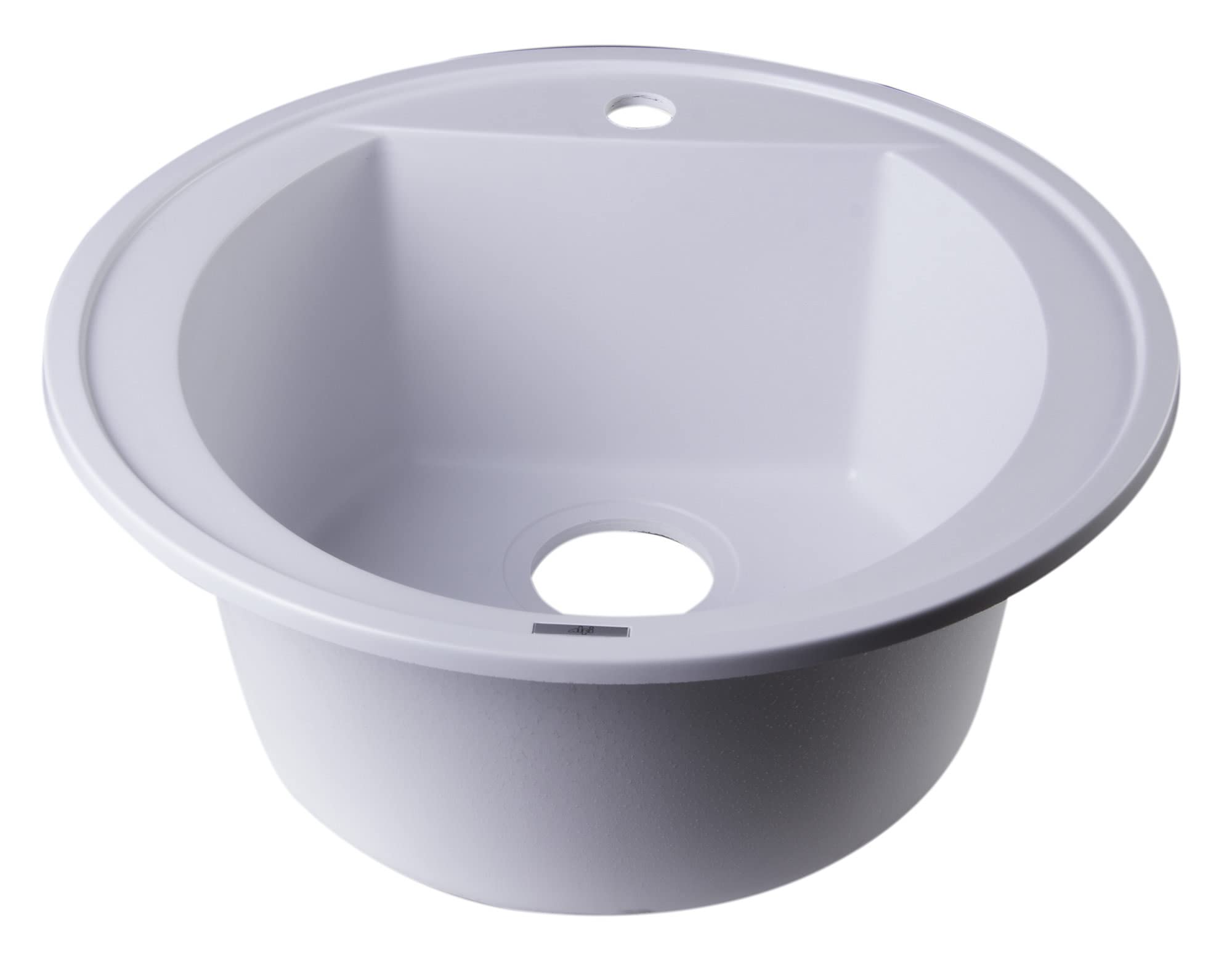 Alfi Brand Ab2020Di-B Drop-In Round Granite Composite Kitchen Prep Sink 20 Biscuit