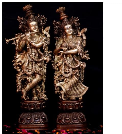 Rugdoll 30 Radha Krishna | Big Brass Radha Krishna | Jugal Jodi Standing Krishna Radha| Vishnu Lakshmi Idol | Hare Krishna Idol 