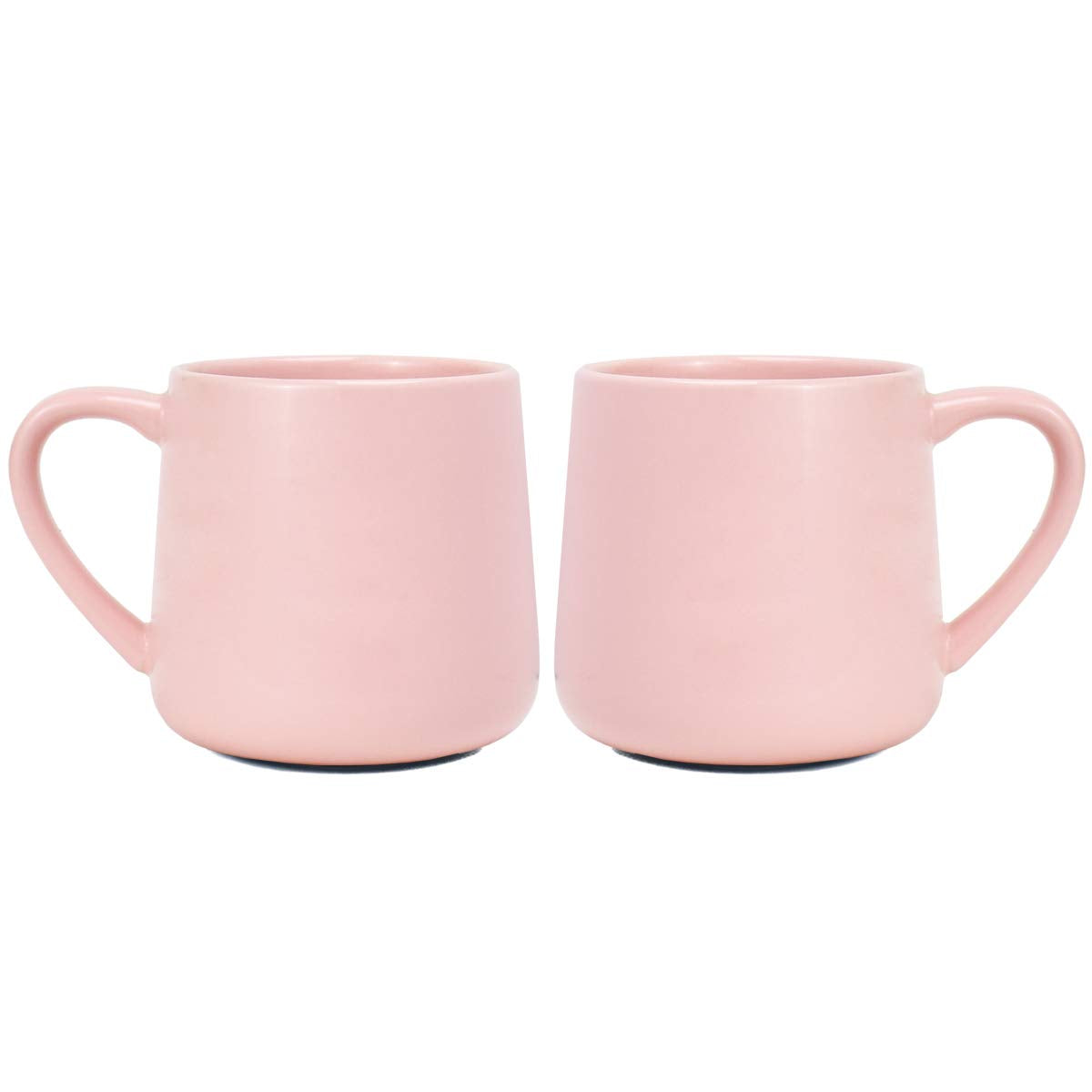 Bosmarlin Glossy Ceramic Coffee Mugs Set Of 2, Tea Cup For Office And Home, 18 Oz, Suitable For Dishwasher And Microwave(Pink, 2