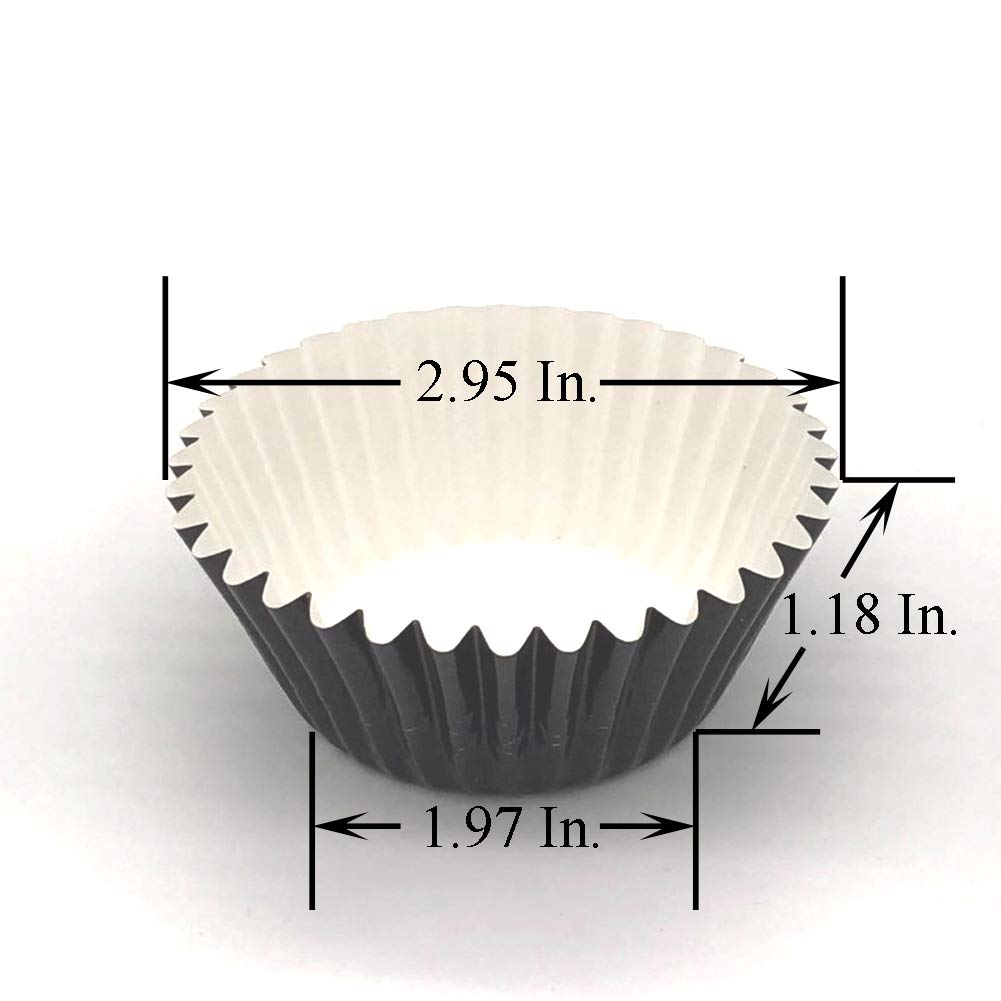 Huaswan Classic Black Paper-Lined Foil Cupcake Liners Standard Baking Cups For Party And More, 120-Count