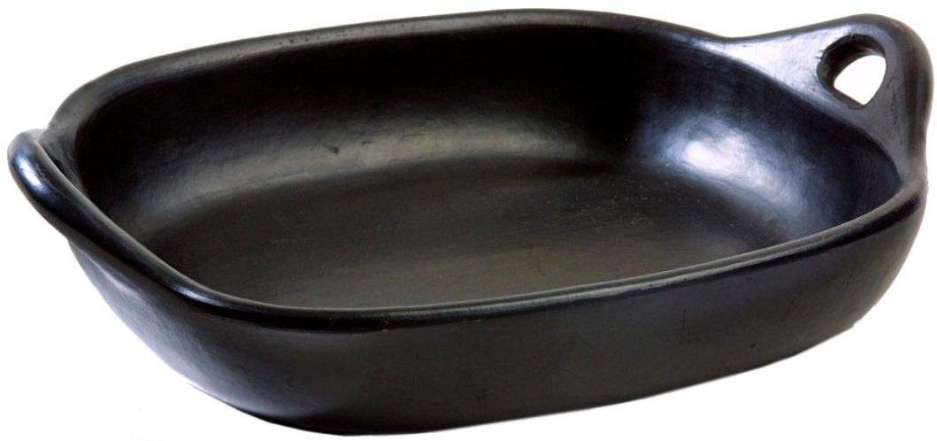 Chamba Black Clay Roasting Pan - Stylish Square Pan From Colombia, Clay Pot For Cooking, Oven Pan, Clay Cooking Pots, Roaster Pa