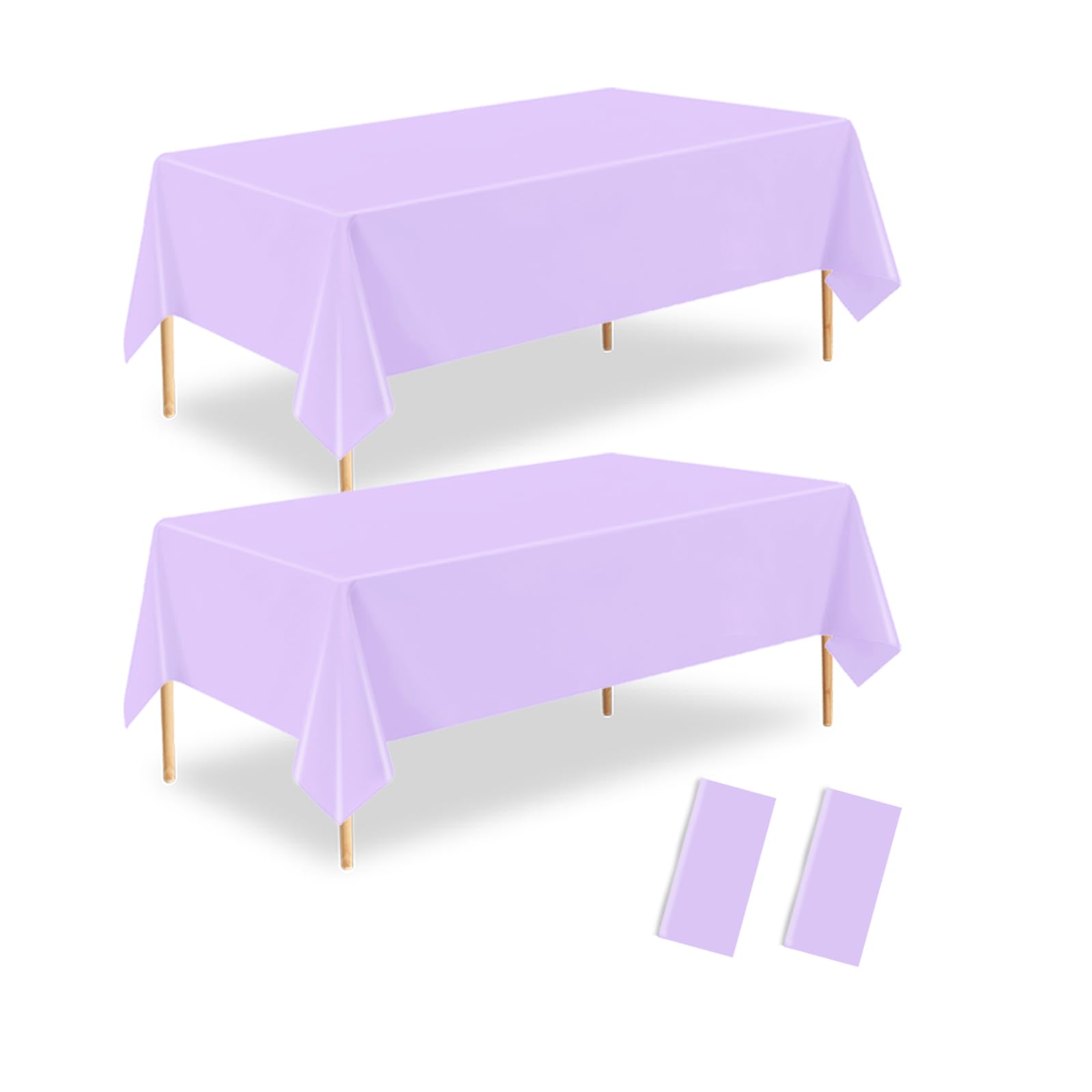 ZHIAXTON Light Purple Plastic Tablecloth 2 Pack,54 X 108 Inch Disposable Rectangle Table Cover for Birthday Party,Baby Shower,We