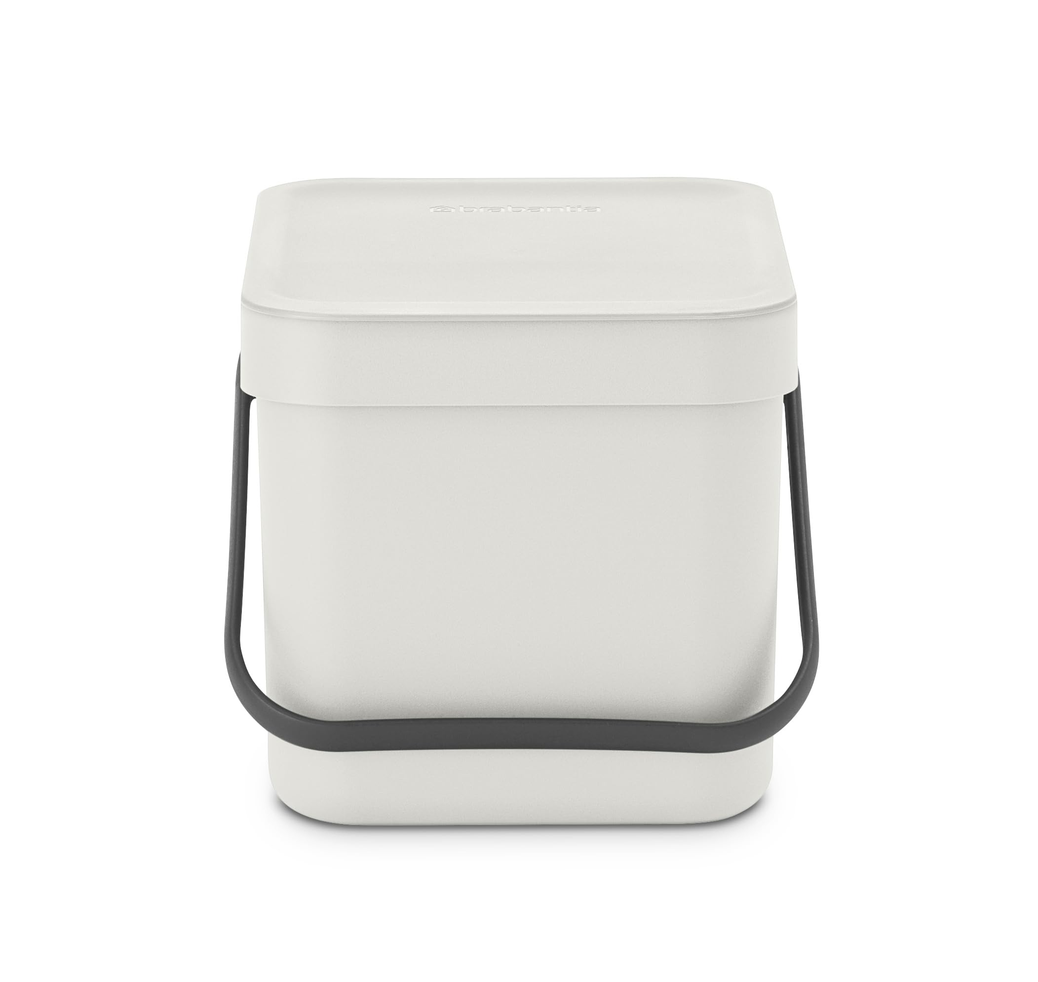 Brabantia Sort & go Food Trash can (16 galLight gray) Small countertop Kitchen compost caddy with Handle & Removable Lid  Easy clean  Fixtures Included for Wallcupboard Mounting