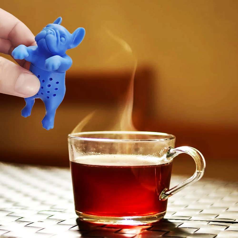 HADEWEITE Cute Tea Infuser - Silicone Reusable Diffuser, 2.9in, Blue, Model HT031C, Perfect for Loose Leaf Tea & Coffee