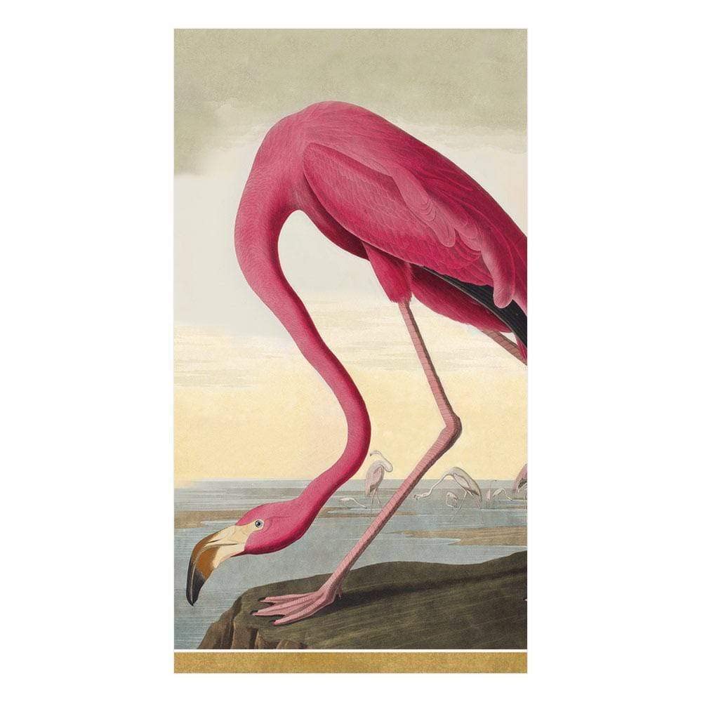 Caspari Audubon Birds Paper Guest Towel Napkins, 15 Per Package, Pink
