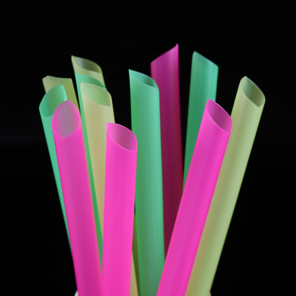 Jumbo Flexible Smoothie Plastic Straws, 100 Pcs Assorted Colors Large Bendable Disposable Milkshake Straws, Wide Bendy Boba Drin