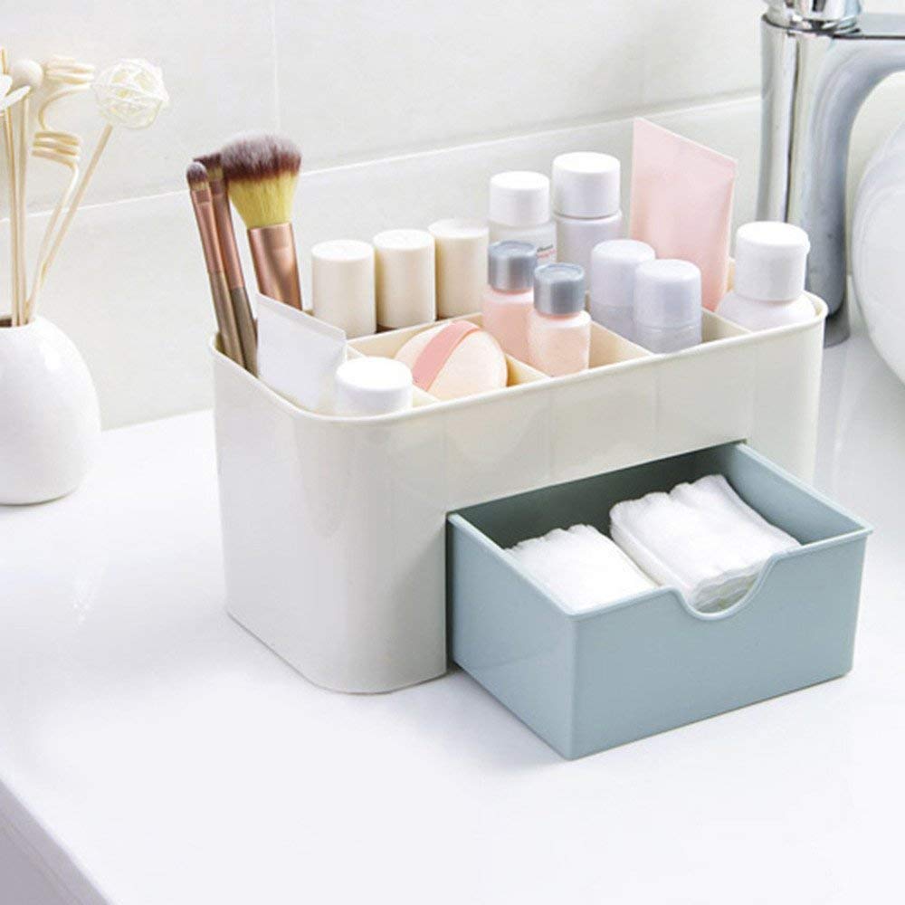 Moshtu Cosmetic Organizer Makeup Organizer With Drawer Container For Makeup And Brushes Holder Desktop Storage Box