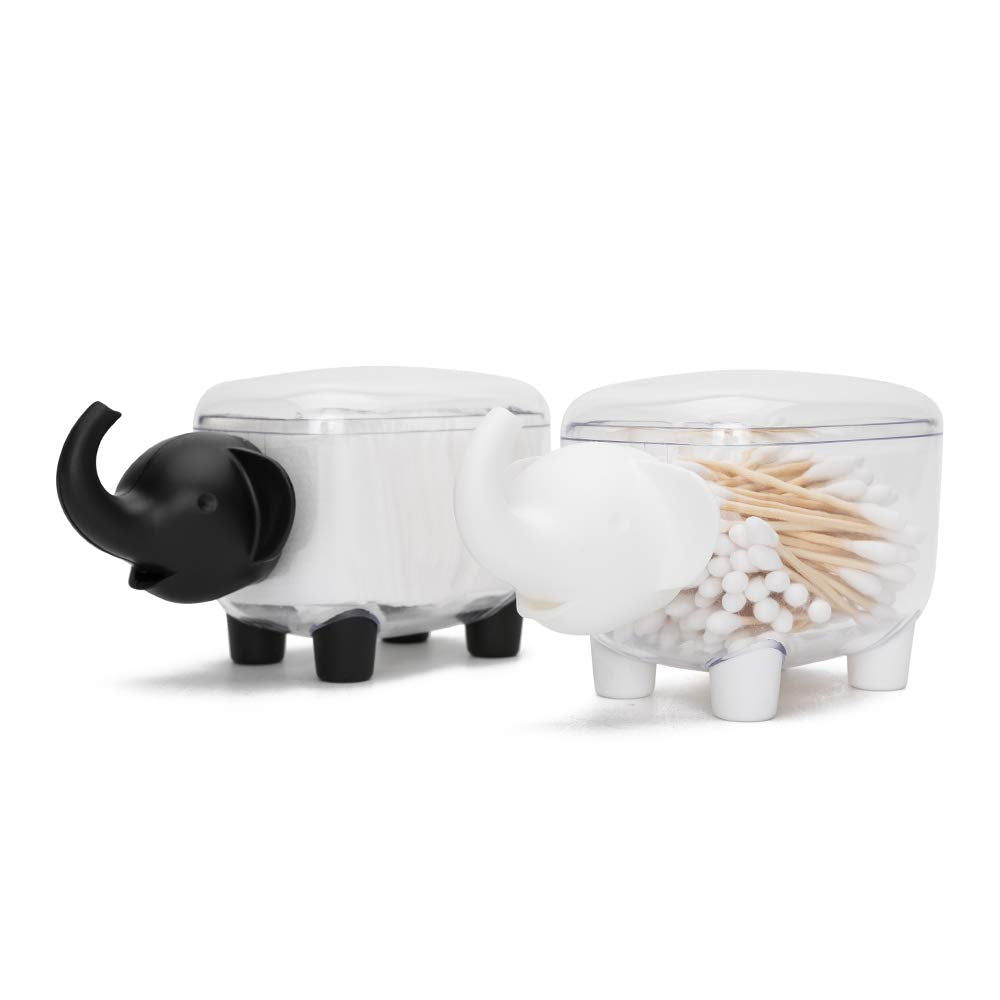 Agirlvct 2 Pack Cotton Ball Holder, Acrylic Qtip Dispenser, Bathroom Containers Vanity Storage Organizer, Canister For Q-Tip Swa