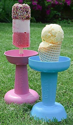 Dripstik No Mess Ice Cream Cone & Frozen Treat Holder Also Makes Ice Pops (Pink)