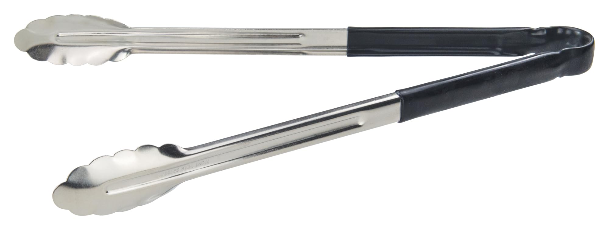 Winco 16 Stainless Steel Serving Tongs with Plastic Handle, Black