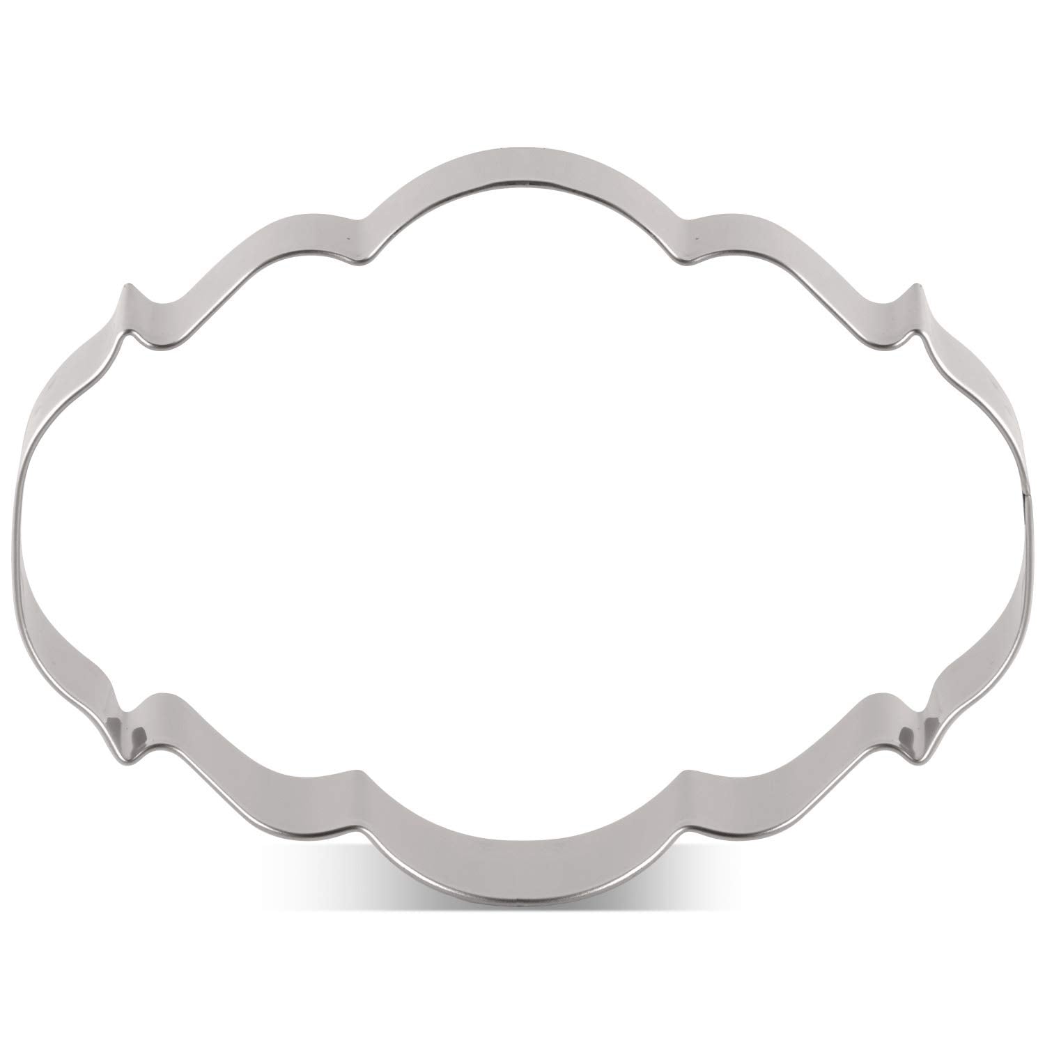 Liliao Plaque Oval Cookie Cutter - 4.4 X 3.2 Inches - Stainless Steel