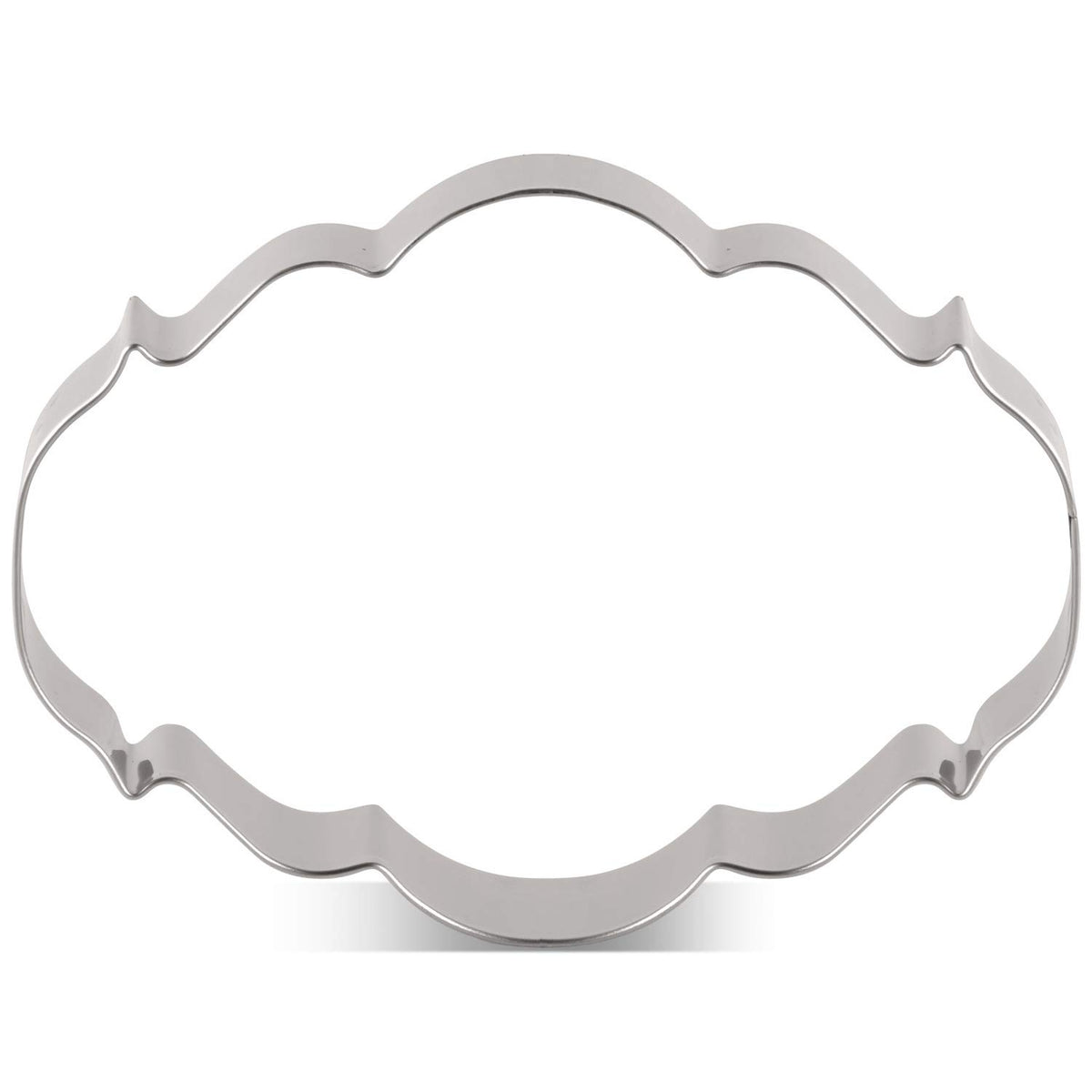 Liliao Plaque Oval Cookie Cutter - 4.4 X 3.2 Inches - Stainless Steel