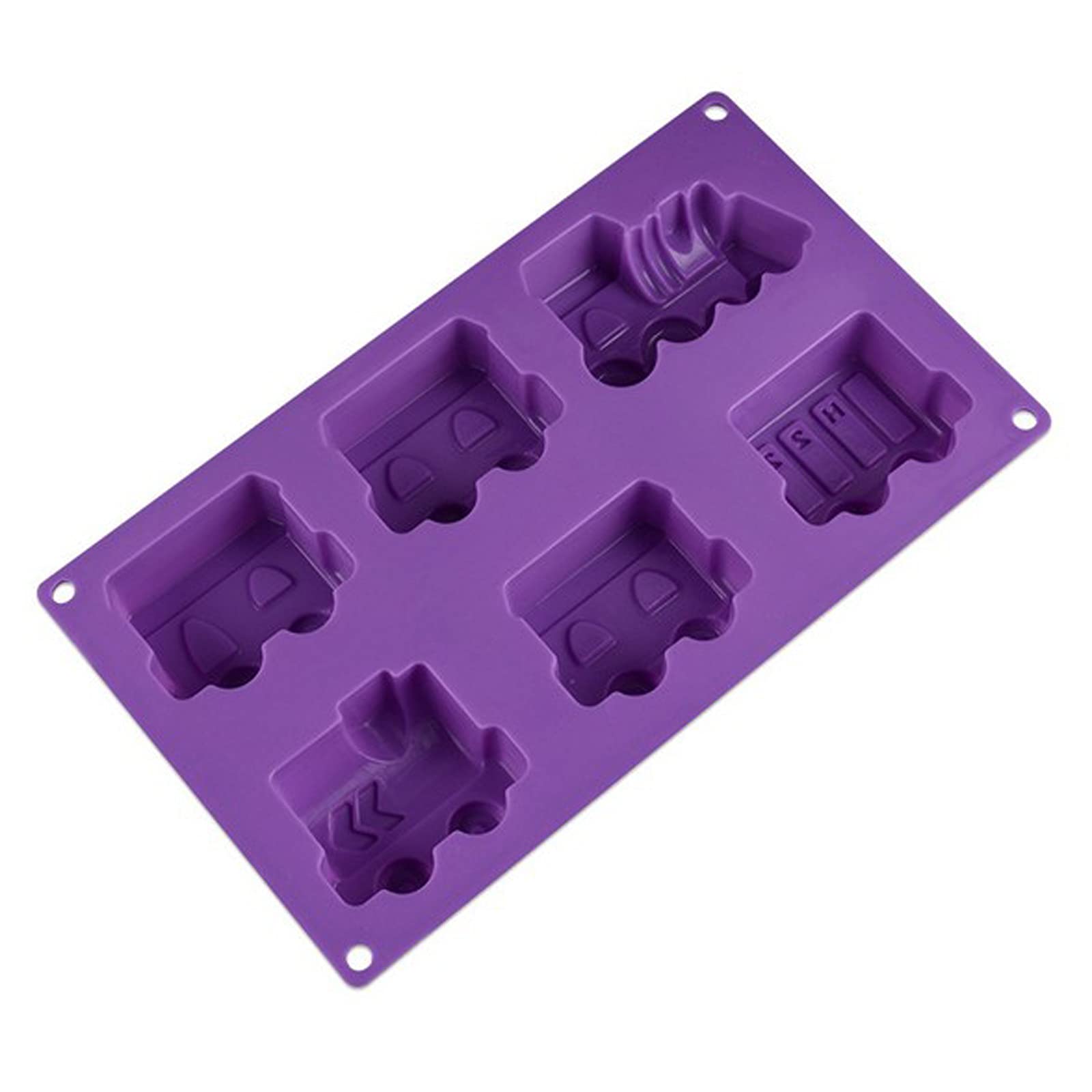 Joyeee Silicone Train Cake Mold, 1 Pcs 6 Cavity Non-Stick Train Cake Pan Baking Mold For Brownies Chocolate, Muffin Cups And Ice