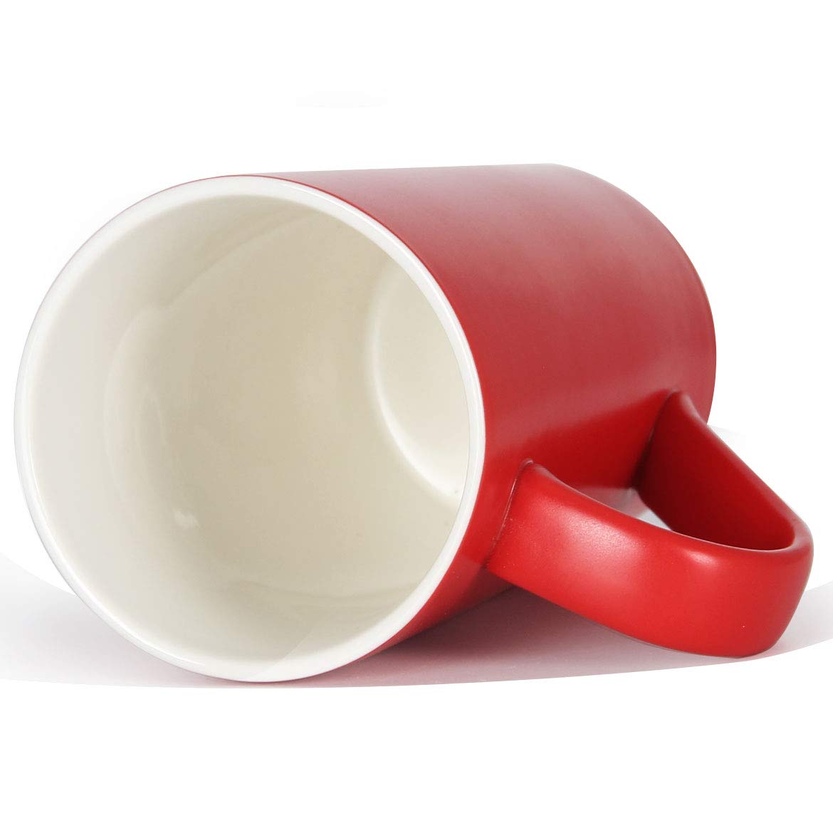 Smilatte 20 Oz Large Coffee Mugs, M007 Plain Blank Tall Ceramic Cup With Handle For Dad Men, Set Of 4, Red