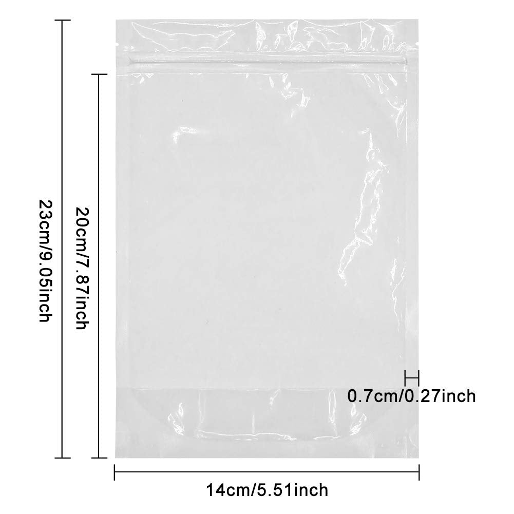 Sumdirect 100Pcs 5.5X9 Inches Clear Stand Up Food Bags, Zip Lock Stand-Up Reusable Sealing Food Pouches Snack Packing Bag With T