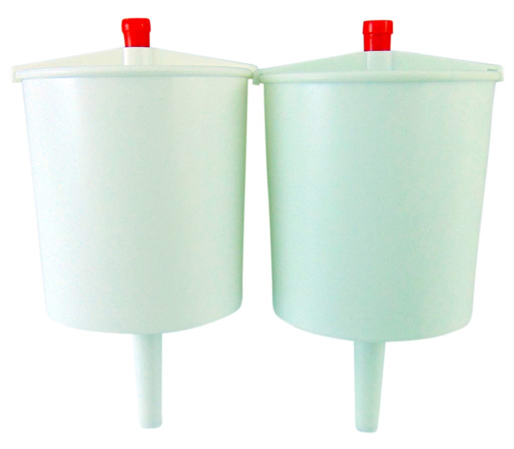 Westmon Works White Plastic Push Button Lever Hand Communion Cup Filler Church 5 Inch, Set Of 2