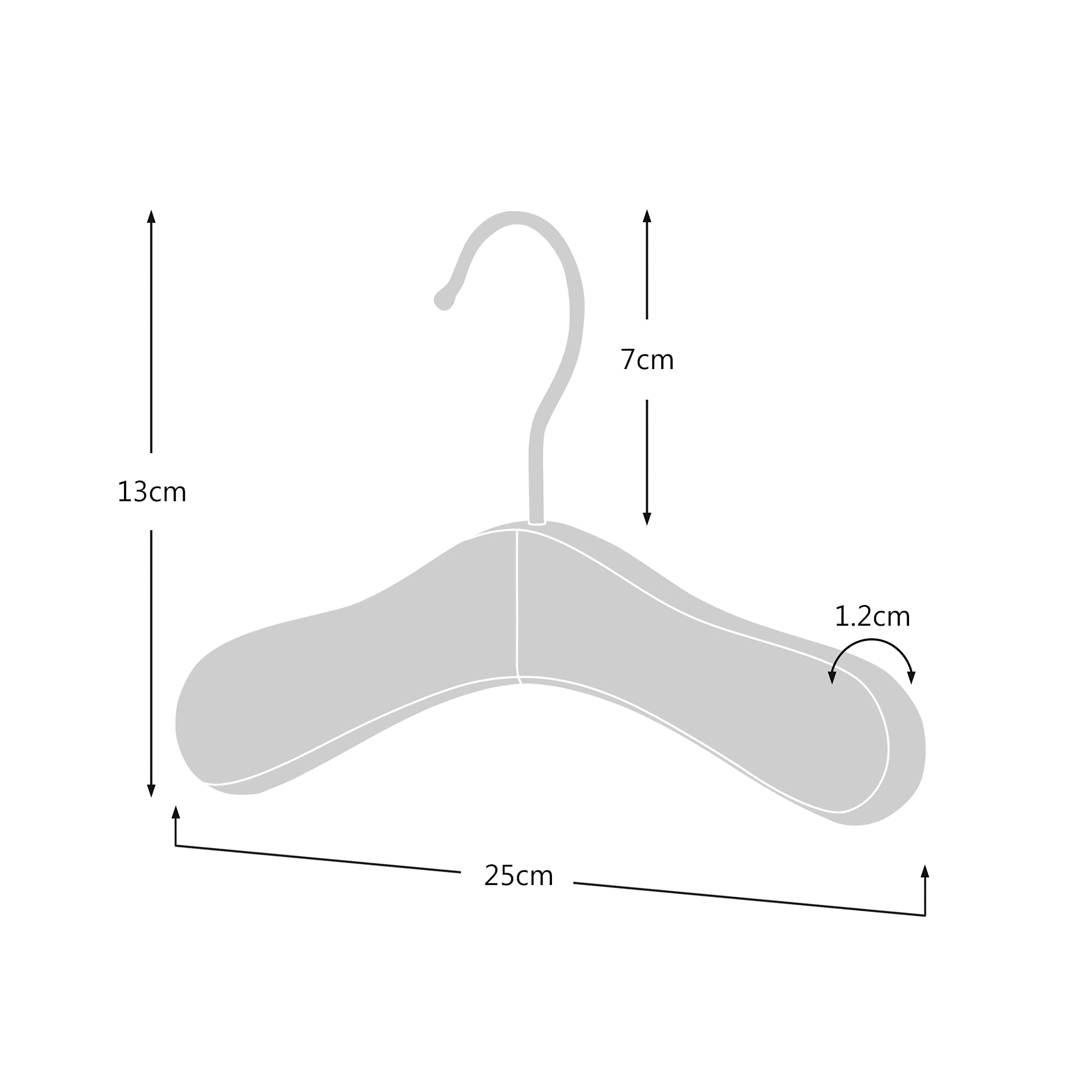 Hangerworld Pack Of 12 White Wooden Toddler And Baby Hangers For Nursery, Size 9.8Inch With Swivel Hook