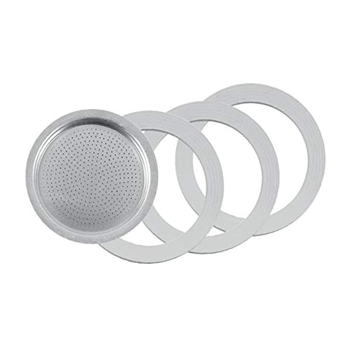 Tredoni 3 Silicone Seals/Rings+Filter -Replacement- Sizes 1,2,3,6,9,14 Cup Espresso Coffee Maker Moka Pot- 8cm (9 Cup)