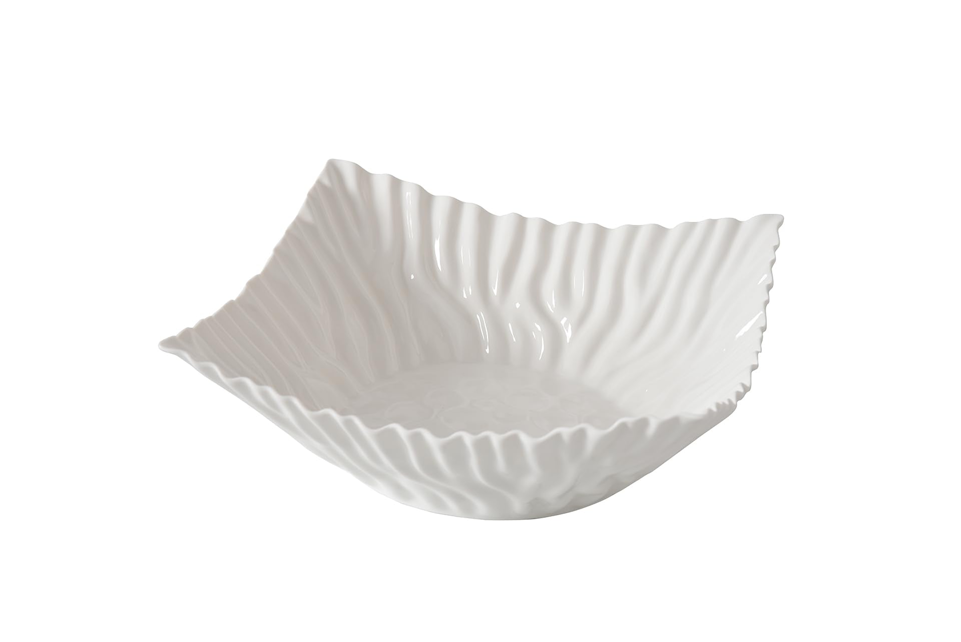 Mascali Bianca, Square Centerpiece, 14.25 x 14.25 x 4.25