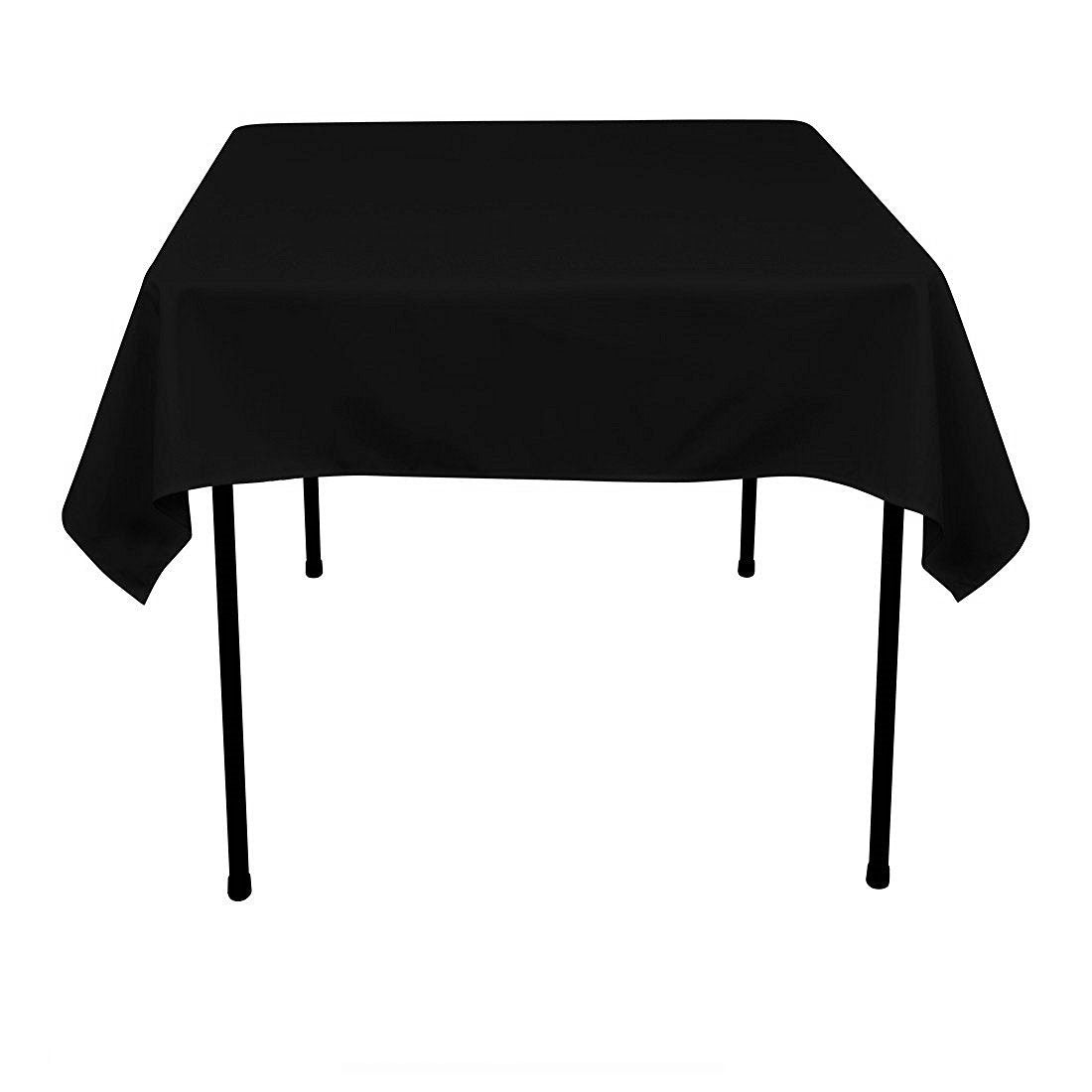 Balsacircle Trlyc Polyester Tablecloth - 72X72 Black Square Tablecloth Overlay 100% Polyester Wedding Table Linen