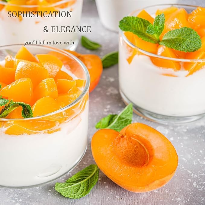 Wringo 200 Ml Ice Cream Glasses Cups Dishes For Desserts, Milkshake,Fruit And Pudding Glass Serving Bowls, Perfect For Home, Res