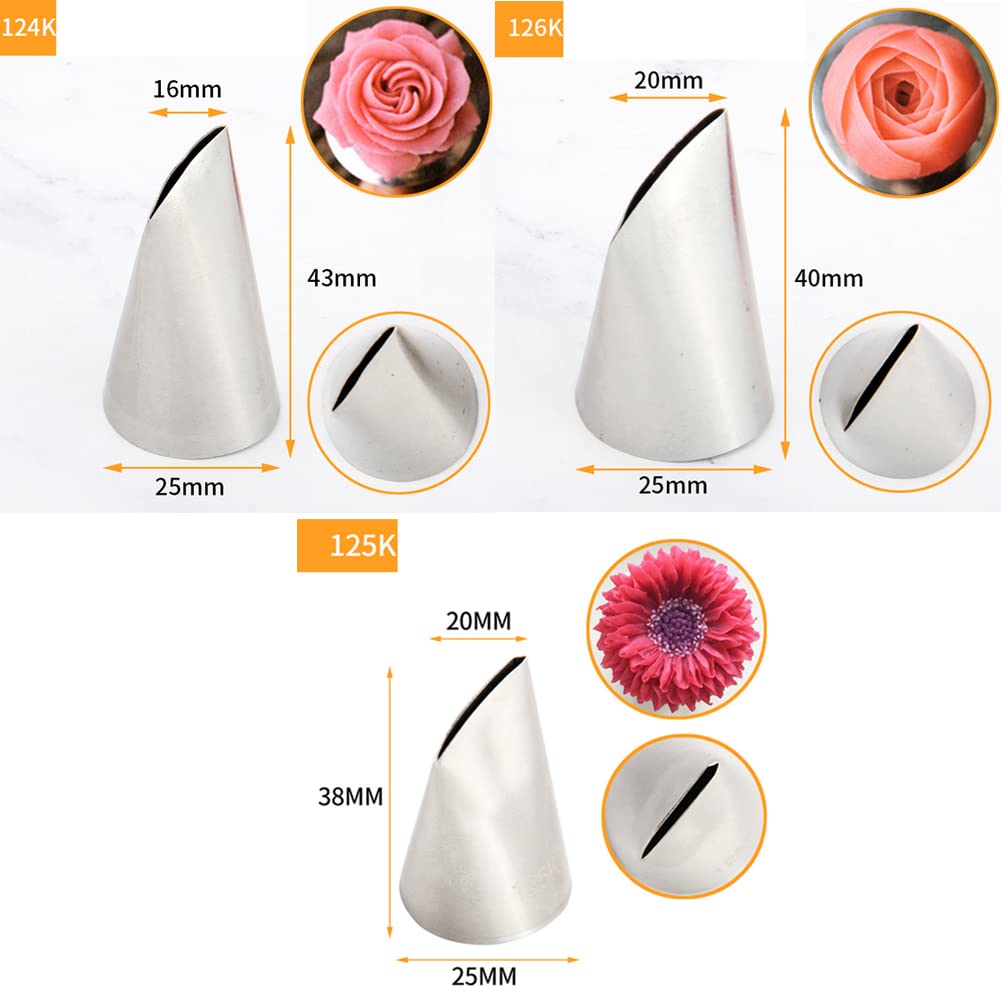 Flower Piping Tips Rose Petal Pastry Tips Chrysanthemum Tips Flower Icing Piping Cream Nozzle For Cake Cupcake Decorating