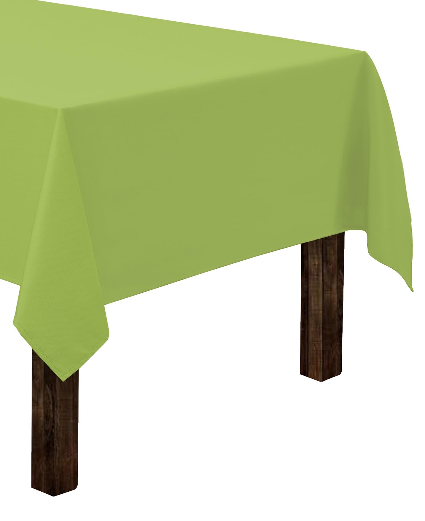 Gee Di Moda Rectangle Tablecloth - 60 x 84 Inch Apple Green Table Cloth for 5 Foot Rectangle Table - Heavy Duty Washable Fabric 