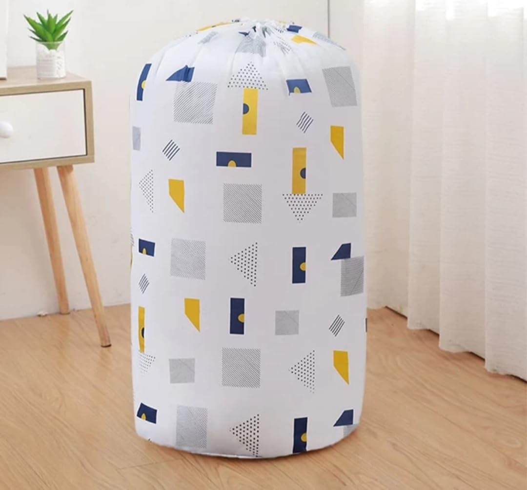 Eclectic Home Waterproof Large Size Quilt Storage Bag Underbed Storage Pouch Drawstring Organizer Bag MoistureProof Foldable Cl