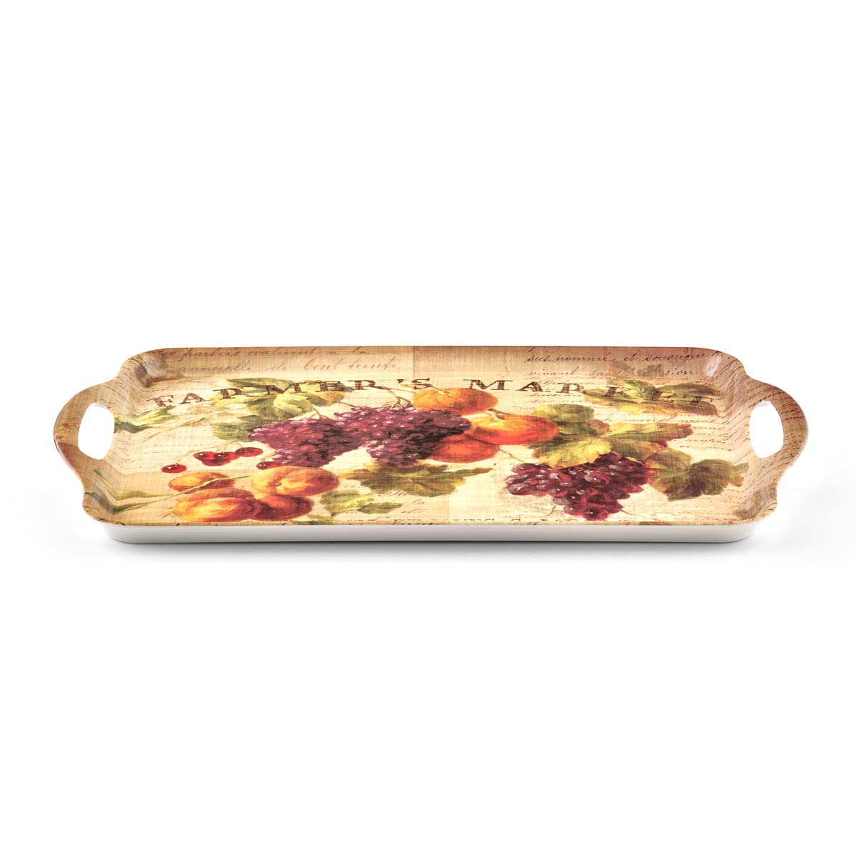 Pimpernel Abundant Fall Collection Large Handled Tray | Serving Tray For Lunch, Coffee, Or Breakfast | Made Of Melamine For Indo