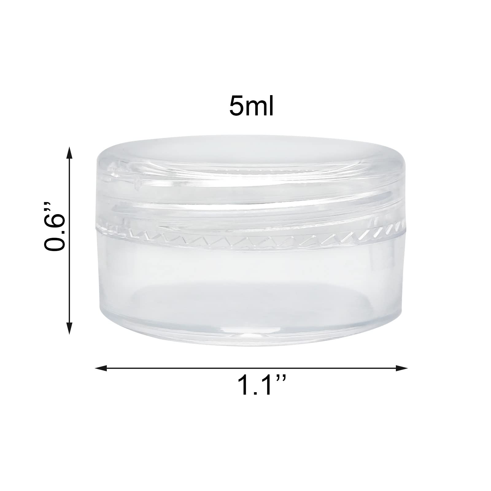 Medsuo 20Pcs 5Ml Clear Sample Pots Empty Small Travel Containers Leak Proof Refillable Cosmetic Jars Makeup Sample Containers Wi