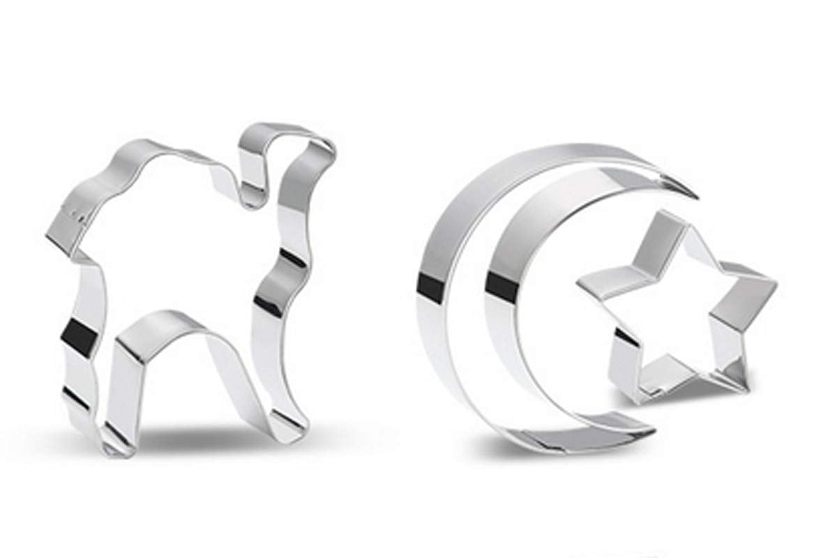 Eokoaiee 3Pcs Camel Moon Star Cookie Cutter Set - Stainless Steel