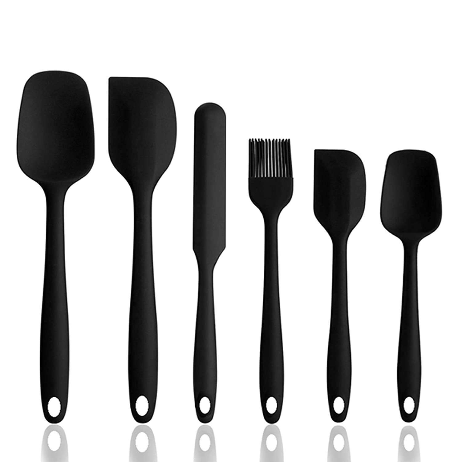 Krupasadhya Silicone Spatula Set,6 Pcs Non Stick Rubber Spatula Set,Stainless Steel Core,High Heat Resistant Kitchen Utensils Sp
