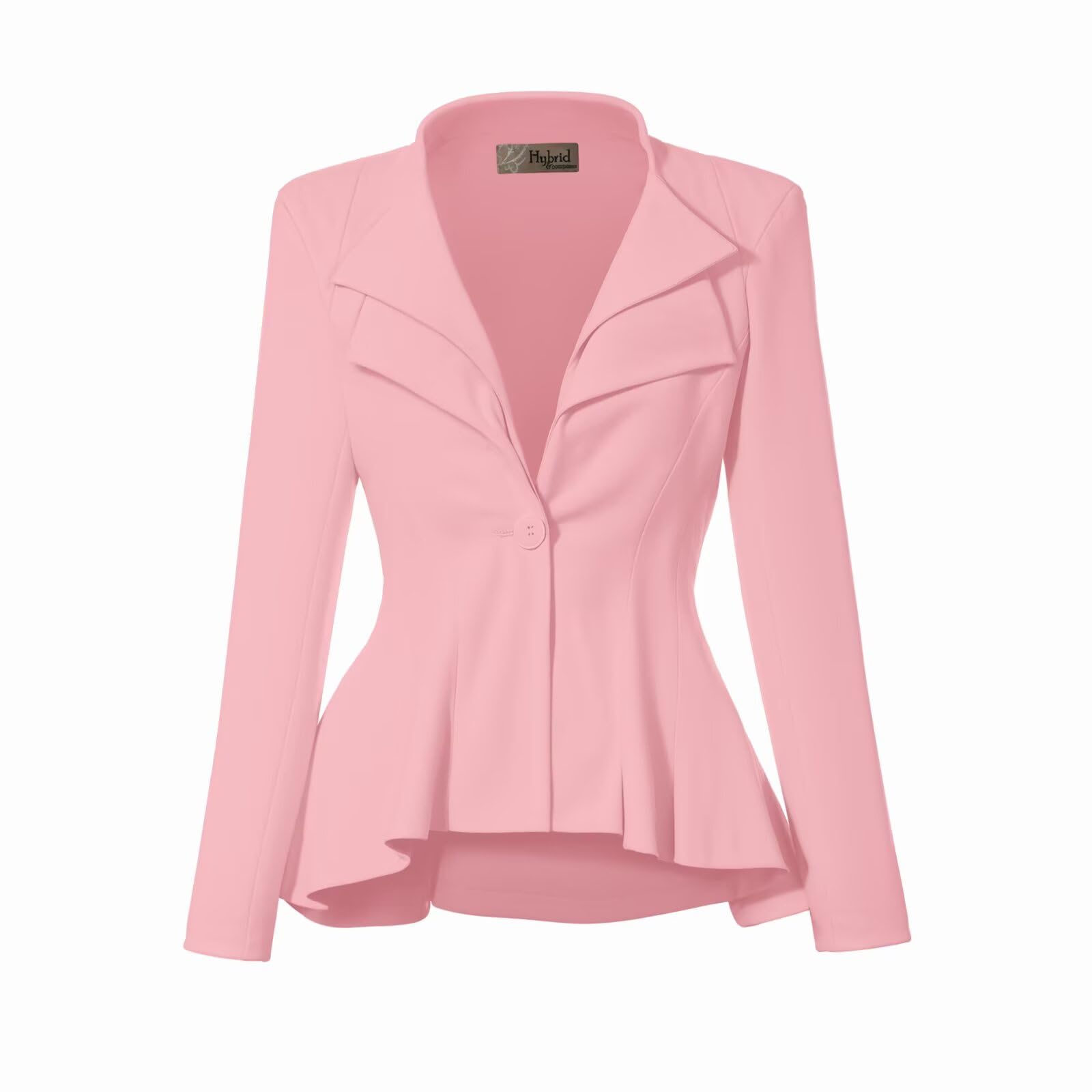 Women Double Notch Lapel Office Blazer Jk43864 1073T Blush 2X