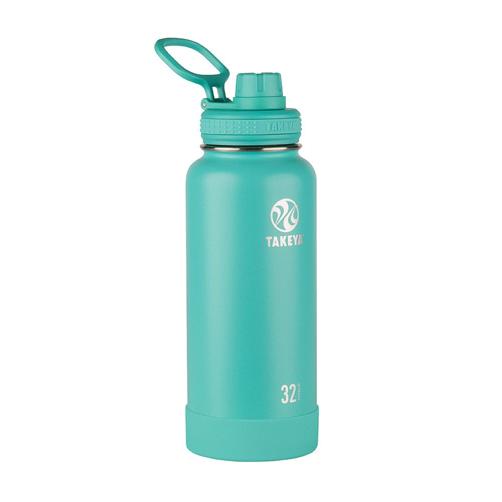 Takeya Actives 32 Oz Vacuum Insulated Stainless Steel Water Bottle With Spout Lid, Premium Quality, Teal