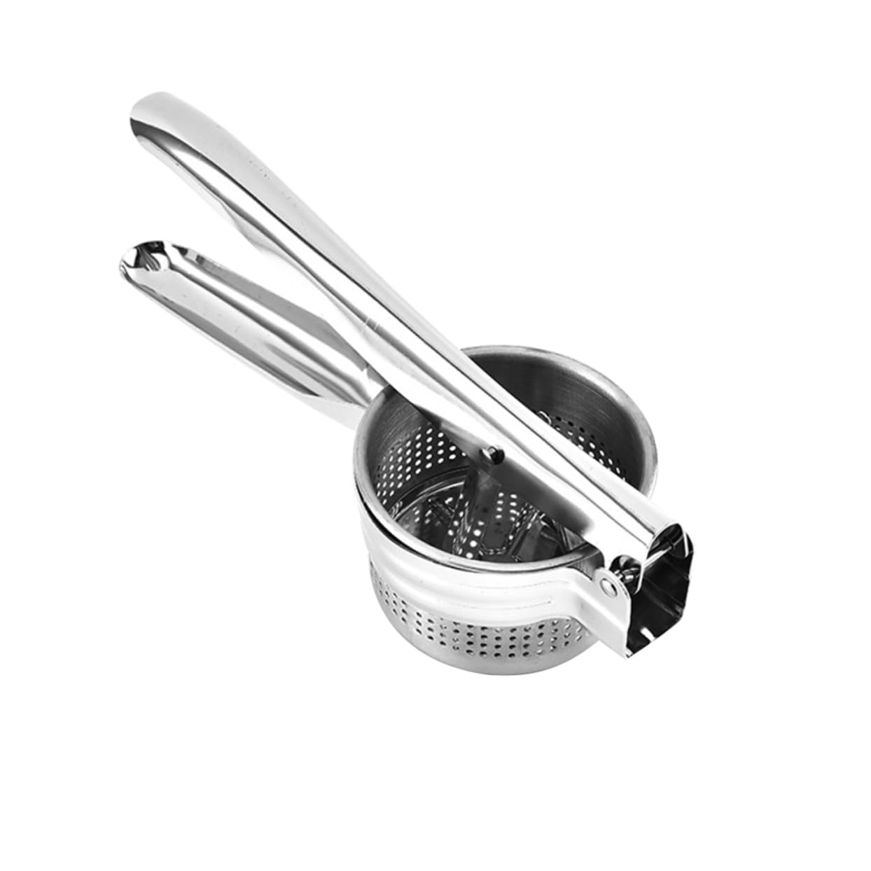 HOMSFOU Manual Stainless Steel Fruit Juicer and Potato Masher 10.43X3.85X3.54 Inch Compact Handheld Fruit Squeezer for Easy Juic