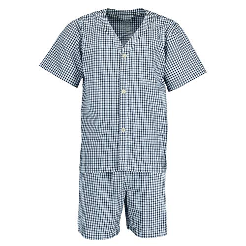 Fruit Of The Loom Mens Broadcloth Short Sleeve Pajama Set, Navywhite Check, 5X