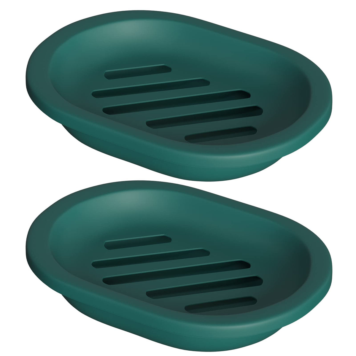Topsky 2 Pcs Soap Dish For Shower, Soap Dishes Soap Savers For Bar Soap, Soap Bar Holder Shower With Drip Tray, Plastic Double L