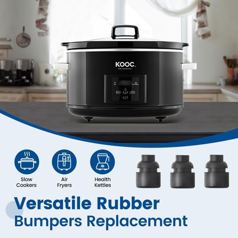 Kooc Rubber Feet For Slow Cookers 5 Qt 7 Qt And 8.5 Qt Replaceable Slow Cooker Legs Pot Insert Accessories (4 Packs)