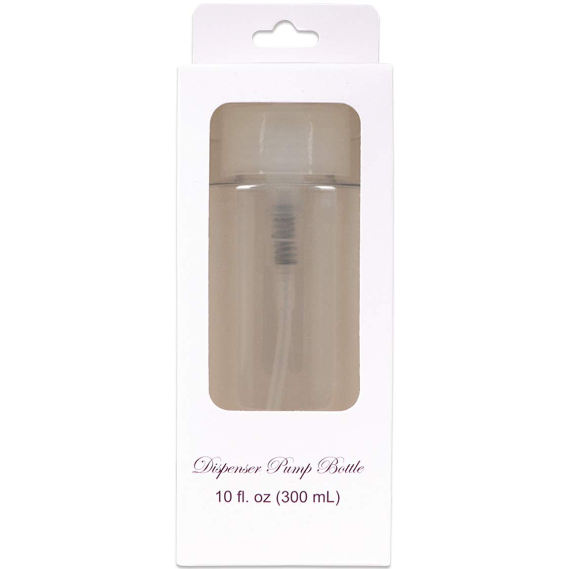 10Oz Clear Push Down Pump Dispenser Empty Refillerble Bottle With Flip Top Cap - For Nail Polish, Travel, Cosmetics Packaging