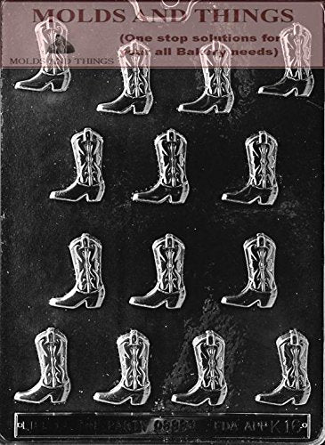 Cowboy Boot Chocolate Candy Mold, Western Assortment Chocolate Candy Mold With Copywrited Molding Instructions