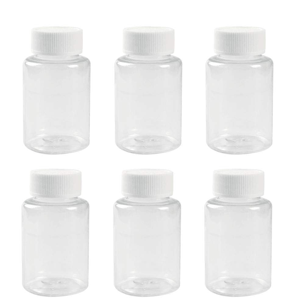 12 Pcs 100 Ml 3.3 Oz Plastic Clear Bottles Empty Container With White Screw Cap Solid Powder Case Refillable Tablet Storage Hold