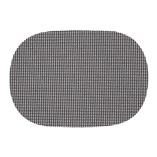 Kraftware Fishnet Oval Placemat For Any Outdoor Table, Black, Set Of 6, Small