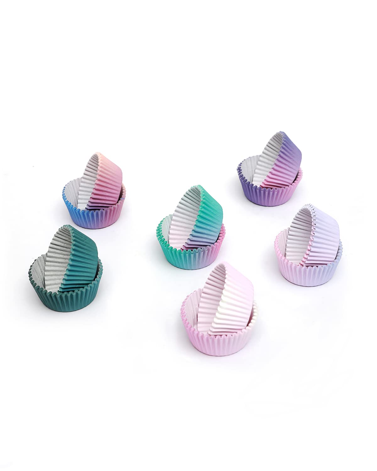 Qiqee 300-Count Cupcake Liners Standard Cupcake Cups 6 Design Cupcake Papers Baking Cups Cupcake Wrappers (Standard Size)