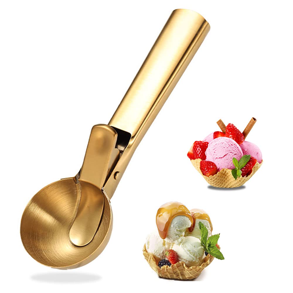 Ice Cream Scooper Stainless Steel, Cookie Scoopwith Trigger Heavy Duty Metal Icecream Scoop,Cookie Scoop Large Size Perfect For