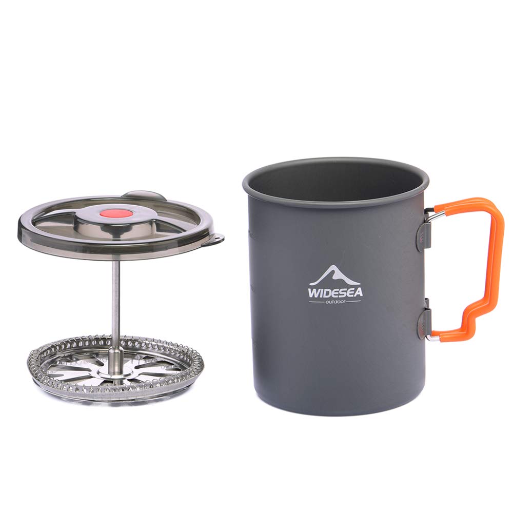 Widesea Camping Coffee Pot 750Ml, French Press Coffee Maker,Lightweight Backpacking Pot With Collapsible Handle For Camping,Hiki