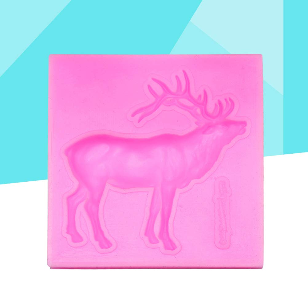 Doitool Chocolate Molds Christmas Silicone Mold Soap Chocolate Candy Fondant Cake Mold Deer Elk Shape Kitchen Baking Tool () Res