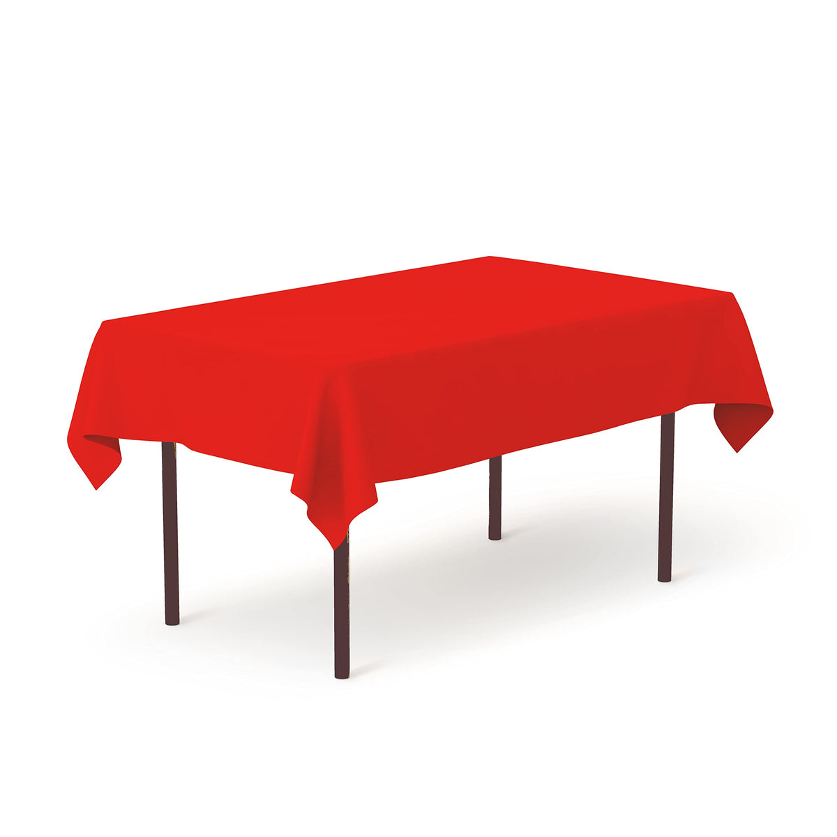 Pomp Red 60 X 84 Inch Premium Polyester Tablecloth  Wrinkle + Stain Resistant Easy Care Fabric  Fits 5Ft Rectangle Table