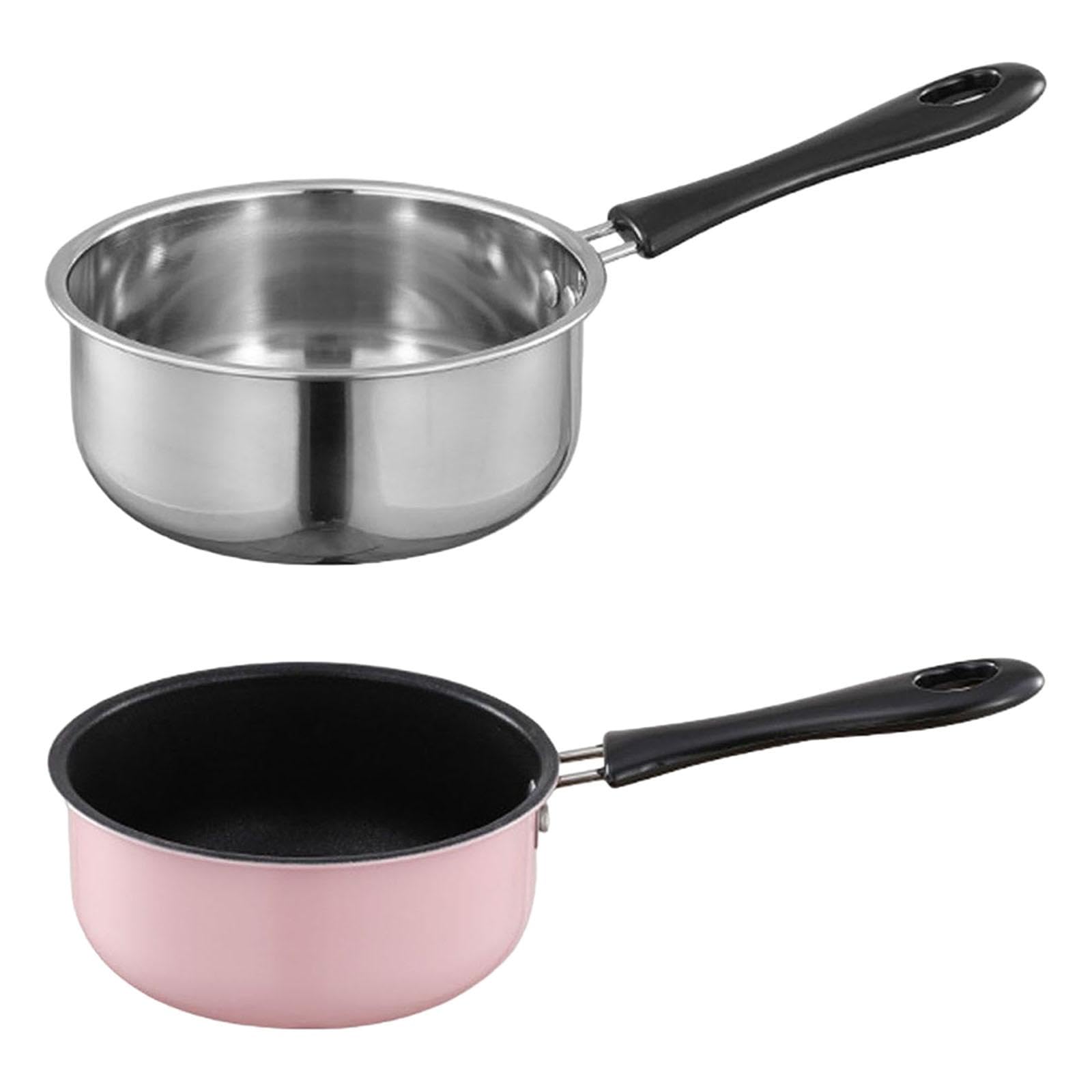 Small Saucepan Mini Soup Pot Cookware With Long Handle For Rv Travel Kitchen Pink